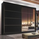 Ver imagem 5 de Guarda Roupa Sevilha 1 Porta Espelhada 100% Mdf Mademarcs Preto-branco Acetinado-preto