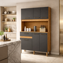 Ver imagem 1 de Armário Cozinha Tampo Balcão Slim 120cm Pequeno Estreito Ideal para Apartamento Robusto Nicho para M