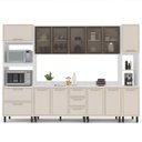 Ver imagem 2 de Cozinha Amara Aéreos Porta Vidro Torre Quente Paneleiro Balcões com Tampo Branco/Creme 250775