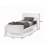 Cama Solteiro para Quarto Pes de Madeira Branca - Mila - 5
