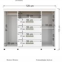 Ver imagem 3 de Cômoda Com Rodízios 2 Portas 4 Gavetas Master Branco - Santos Andirá