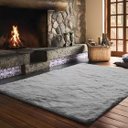 Ver imagem 1 de Tapete Pele de Coelho Antiderrapante Melody 200x300 - Jolitex - Cinza