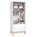 Ver imagem 5 de Jogo de Quarto para Bebê Completo 2 Portas Classic New Branco Fosco com Natural - MoveisAqui
