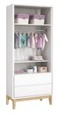 Ver imagem 5 de Jogo de Quarto para Bebê Completo 2 Portas Classic New Branco Fosco com Natural - MoveisAqui
