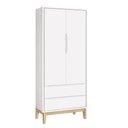 Ver imagem 4 de Jogo de Quarto para Bebê Completo 2 Portas Classic New Branco Fosco com Natural - MoveisAqui
