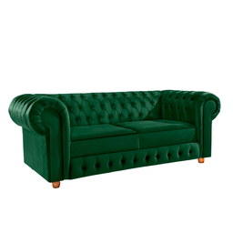 Namoradeira Chesterfield Bourbon 3 Lugares Via Encanto Veludo Verde - 1