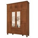 Ver imagem 1 de Guarda Roupa Casal 8 Portas com Espelho 157 Cm Madeira Macica Taeda 1144c Castanho Festra