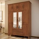 Ver imagem 2 de Guarda Roupa Casal 8 Portas com Espelho 157 Cm Madeira Macica Taeda 1144c Castanho Festra