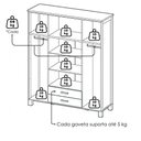 Ver imagem 5 de Guarda Roupa Casal 8 Portas com Espelho 157 Cm Madeira Macica Taeda 1144c Castanho Festra