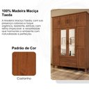 Ver imagem 6 de Guarda Roupa Casal 8 Portas com Espelho 157 Cm Madeira Macica Taeda 1144c Castanho Festra