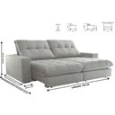 Ver imagem 3 de Sofa Ret. Dublin 1,80m Mola Ensacada 02 Lugares Mola Ensacada Txr