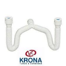Sifão Duplo Sanfonado flexível Tubo Extensivo Universal Tanque Pia - 2