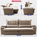 Ver imagem 3 de Sofá Retrátil e Reclinável 3,10m Molas Ensacadas Dream Velusoft Bege Cama Inbox