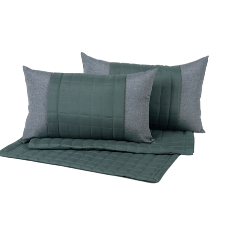 Peseira de Cama King - Kit 5 Pçs com Almofadas Cheias: Verde