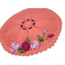 Ver imagem 3 de Tapete Vermelho com Flor de Crochê Artesanal