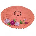Ver imagem 1 de Tapete Vermelho com Flor de Crochê Artesanal