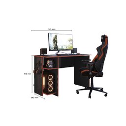 Mesa para Computador Gamer Preto Fosco com Vermelho - Qmovi - 2