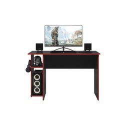 Mesa para Computador Gamer Preto Fosco com Vermelho - Qmovi - 3
