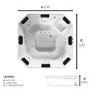 Ver imagem 2 de Spa Quadrado Harmonia Padrão com Hidro em Acrílico