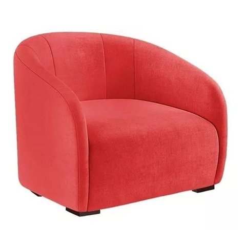 Kit 2 Poltronas Decorativa Estofada Recepção Lara Suede Vermelho - Lm Decor