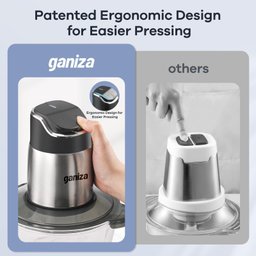 Processador de Alimentos Ganiza 450w, 2 Velocidades, Tigelas de Aço Inox e Vidro - 3