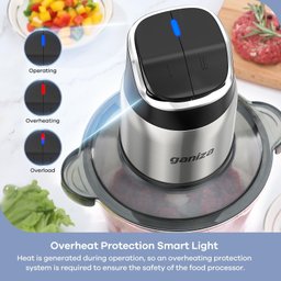 Processador de Alimentos Ganiza 450w, 2 Velocidades, Tigelas de Aço Inox e Vidro - 2