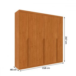 Guarda-roupa Casal Joinville 6 Portas 4 Gavetas Cinamomo - Tcil Móveis - 4