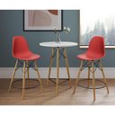 Ver imagem 1 de Mesa Bistrô Eames Eiffel Branca com 2 Banquetas Vermelhas de Madeira