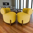 Ver mais imagens de Kit 2 Poltronas Decorativa Mônaco Couro Amarelo