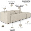Ver imagem 4 de Sofá 3 Lugares com Puff para Sala Living 298cm Austin P08 Linho Itacaré Bege - Lyam Decor