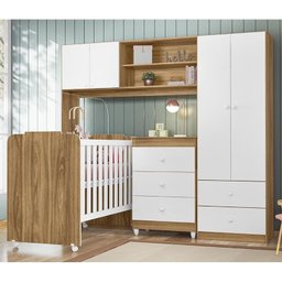 Dormitório Infantil Sophia Conjugado, Cômoda e Berço Nature/branco - Peternella Móveis - 2