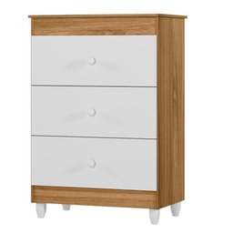 Dormitório Infantil Sophia Conjugado, Cômoda e Berço Nature/branco - Peternella Móveis - 5