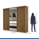 Ver imagem 2 de Guarda Roupa Casal 3 Portas de Correr 4 Gavetas e 3 Espelhos Barcelona -Mt- Rei de Casa Freijó