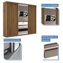 Ver imagem 6 de Guarda Roupa Casal 3 Portas de Correr 4 Gavetas e 3 Espelhos Barcelona -Mt- Rei de Casa Freijó