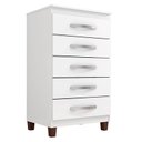 Ver imagem 1 de Cômoda Cannes 5 Gavetas Branco - Incorplac