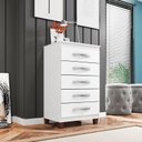 Ver imagem 2 de Cômoda Cannes 5 Gavetas Branco - Incorplac