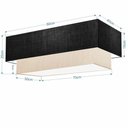 Ver imagem 2 de Plafon Duplo Retangular Vivare Md-3071 Cúpula em Tecido Bivolt Preto-linho-bege 127/220v