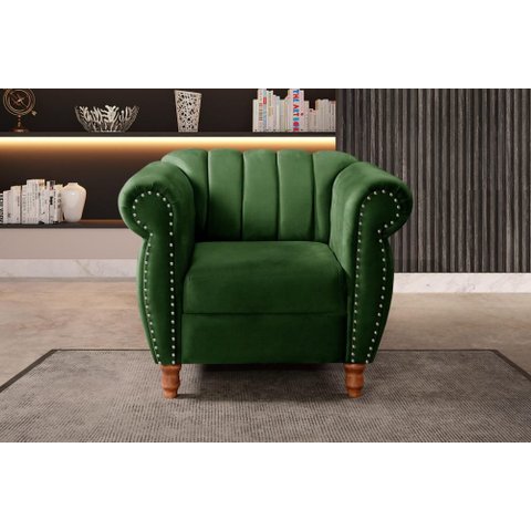 Poltrona Realeza Cor:Veludo Verde 270