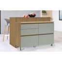 Ver imagem 2 de Balcão de Cozinha Modulado Rainha C/ 1 Porta e 4 Gavetas 120cm Freijó - Nesher