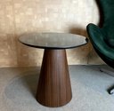 Ver imagem 2 de Mesa Cone Lateral Base Imbuia Rajado Tampo 51 cm Laca Preta - Marrom