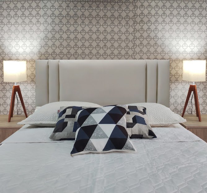 Cabeceira Queen Estofada Siena Vertical Double Corino Bege 160 X 120 RBL - 2