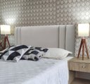 Ver imagem 3 de Cabeceira Queen Estofada Siena Vertical Double Corino Bege 160 X 120 RBL