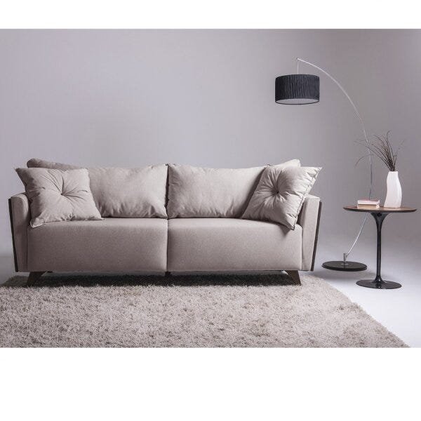 Sofá 4 Lugares com Pés em Imbuia Gales Sofáni MadeiraMadeira