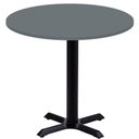 Ver imagem 1 de Mesa Ômega Ferro Preto 74 Cm (alt) Base em X Tampo Mdp Redondo 70 Cm (larg) X 2,50 Cm (alt) Grafito
