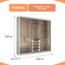 Ver mais imagens de Guarda-roupa Casal 3 Portas de Correr 4 Gavetas Íris Yescasa