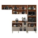 Ver imagem 6 de Cozinha Modulada Proença 4 Peças Balcão 120cm Nogueira Touch/nude Prime Tx com Tampo em Mdf -