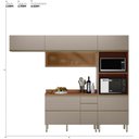 Ver imagem 7 de Cozinha Modulada Proença 4 Peças Balcão 120cm Nogueira Touch/nude Prime Tx com Tampo em Mdf -