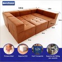 Ver imagem 2 de Sofá Modular King com Puff Bom Pastor Caramelo Veludo PU