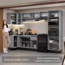 Ver imagem 6 de Armário de Cozinha Completa de Canto Suspenso 385cm Cinza Nice Madesa 01