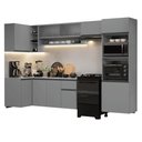 Ver imagem 3 de Armário de Cozinha Completa de Canto Suspenso 385cm Cinza Nice Madesa 01